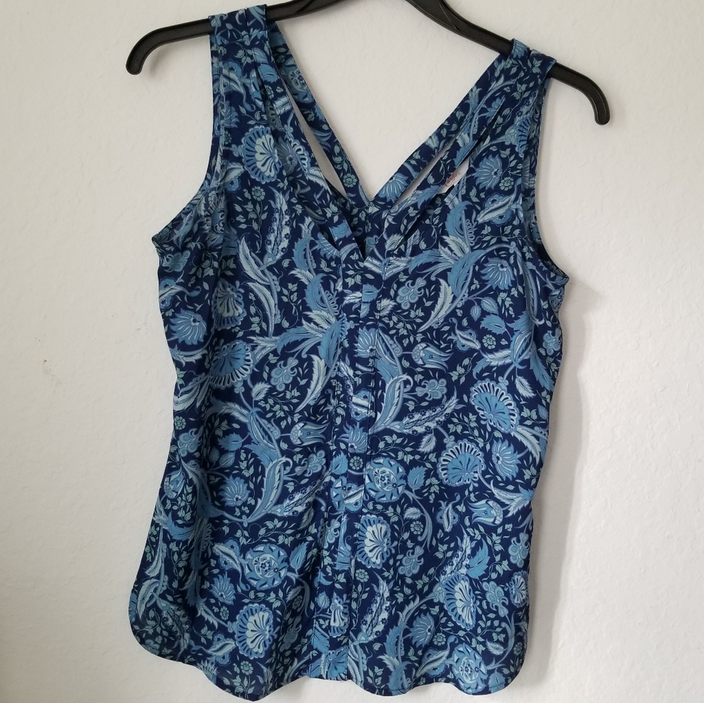 Candie's Blue Floral Tank Top
